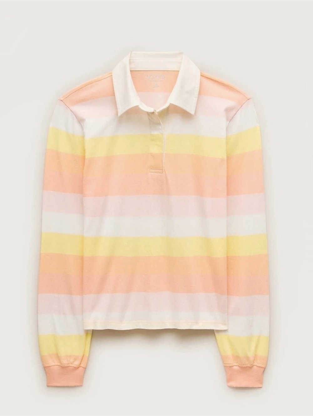 J.Crew Vintage Jersey Rugby T-Shirt Daisy Stripe Nectarine Small NWT